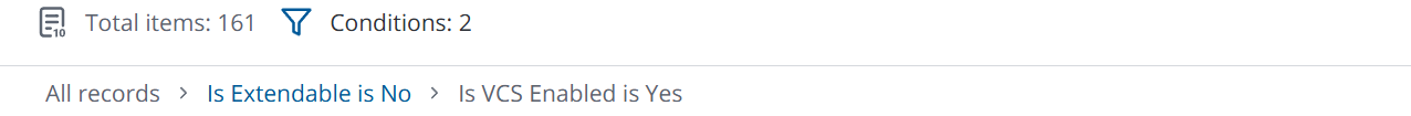 Breadcrumb navigation in the compact view