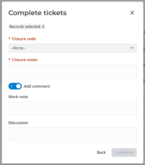 Complete tickets modal window