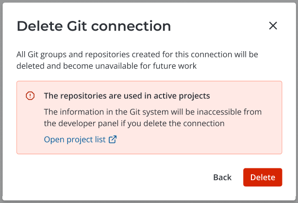 Delete connection