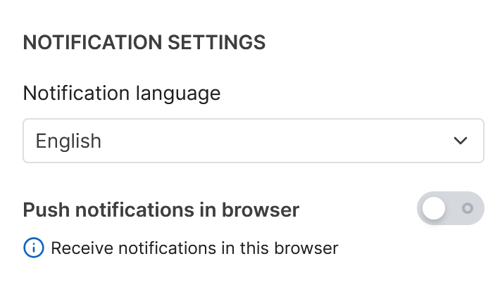 Notification settings